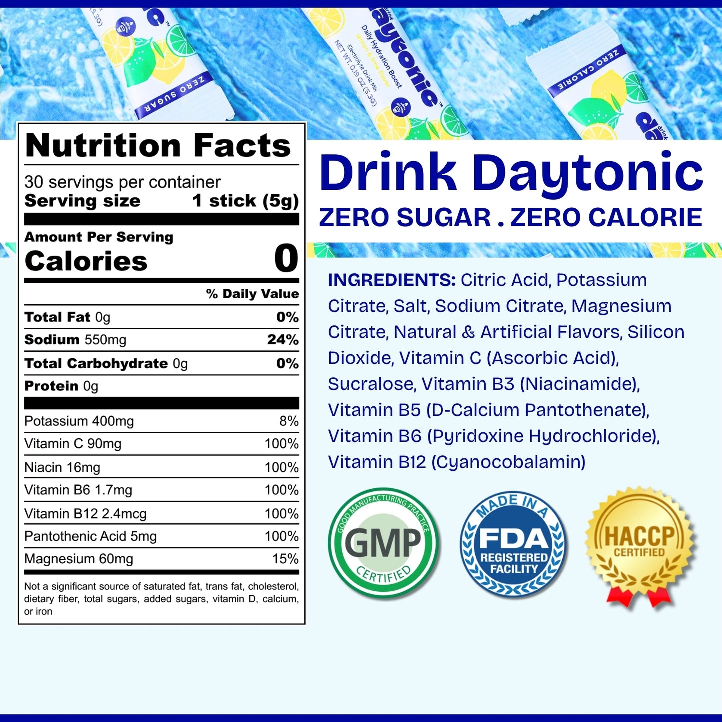 Lemon Lime Zero Sugar l 30 Servings